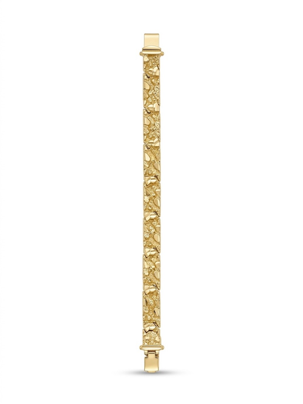 Heavy  31.4 grams of 14k solid yellow gold nugget bracelet